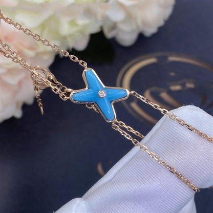 [⭐Corinne]JEUX BRACELET TURQUOISE PINK GOLD 1 DIAMOND