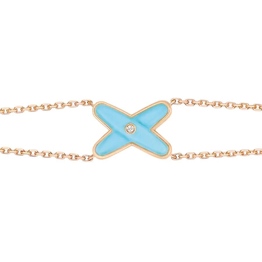 [⭐Corinne]JEUX BRACELET TURQUOISE PINK GOLD 1 DIAMOND