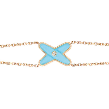 [⭐Corinne]JEUX BRACELET TURQUOISE PINK GOLD 1 DIAMOND