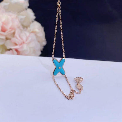 [⭐Corinne]JEUX BRACELET TURQUOISE PINK GOLD 1 DIAMOND