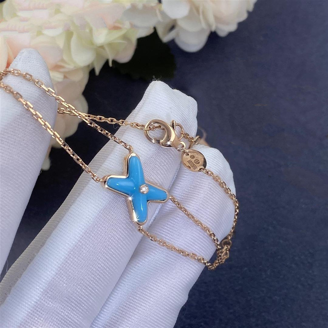 [⭐Corinne]JEUX BRACELET TURQUOISE PINK GOLD 1 DIAMOND