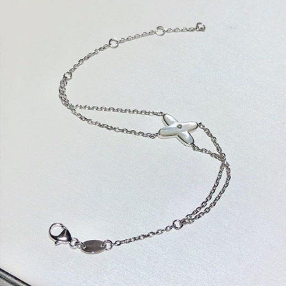 [⭐Corinne]JEUX BRACELET WHITE MOP SILVER 1 DIAMOND
