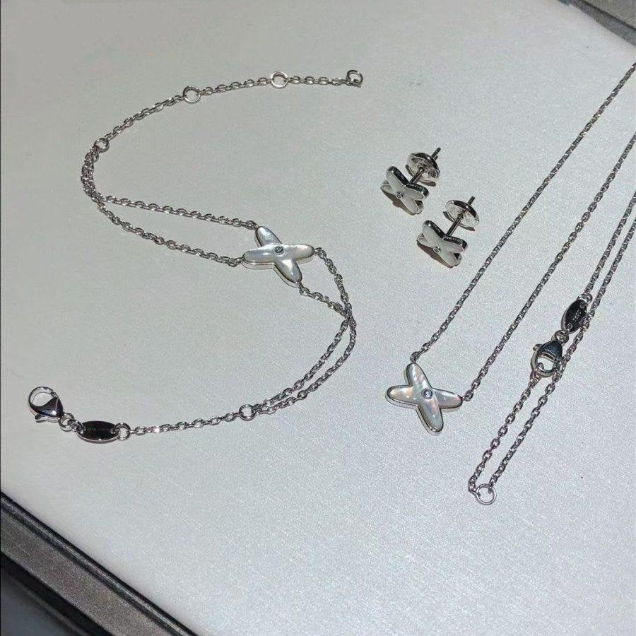 [⭐Corinne]JEUX BRACELET WHITE MOP SILVER 1 DIAMOND