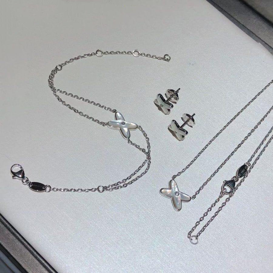 [⭐Corinne]JEUX BRACELET WHITE MOP SILVER 1 DIAMOND
