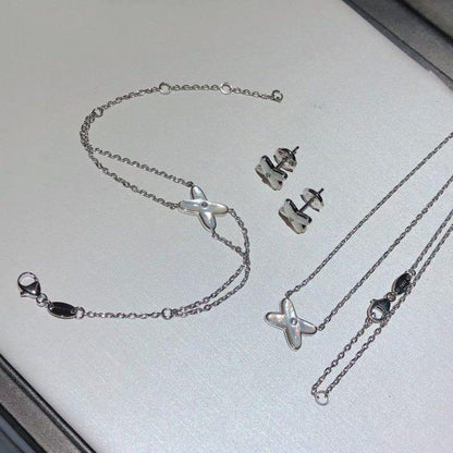[⭐Corinne]JEUX BRACELET WHITE MOP SILVER 1 DIAMOND