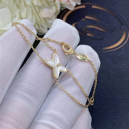 [⭐Corinne]JEUX BRACELET WHITE MOP GOLD 1 DIAMOND