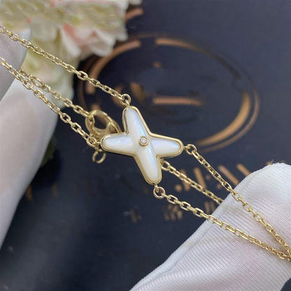 [⭐Corinne]JEUX BRACELET WHITE MOP GOLD 1 DIAMOND