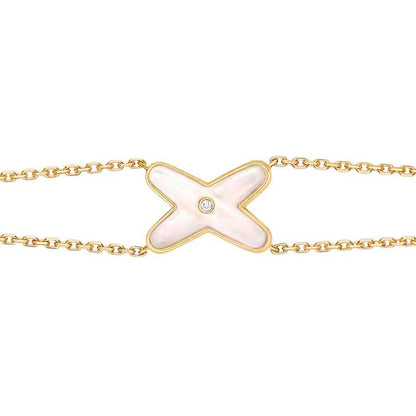 [⭐Corinne]JEUX BRACELET WHITE MOP GOLD 1 DIAMOND