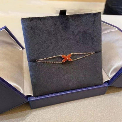 [⭐Corinne]JEUX BRACELET CARNELIAN PINK GOLD 1 DIAMOND