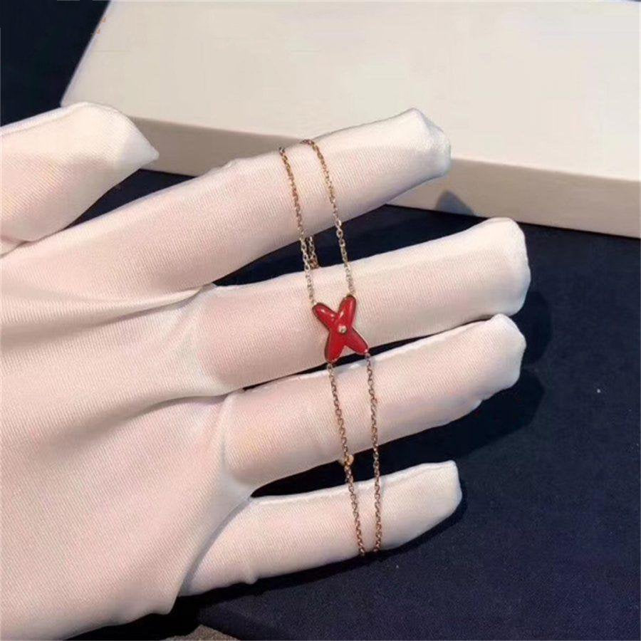 [⭐Corinne]JEUX BRACELET CARNELIAN PINK GOLD 1 DIAMOND
