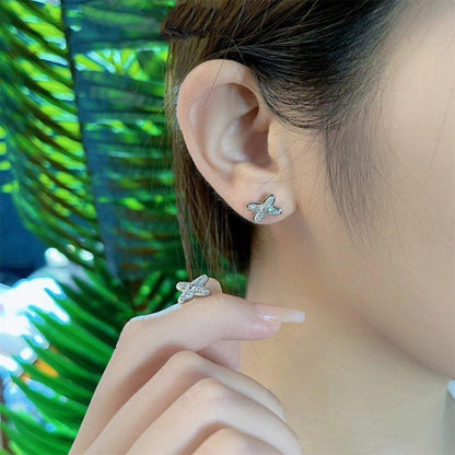 [⭐Corinne]JEUX DE SILVER DIAMOND EARRINGS