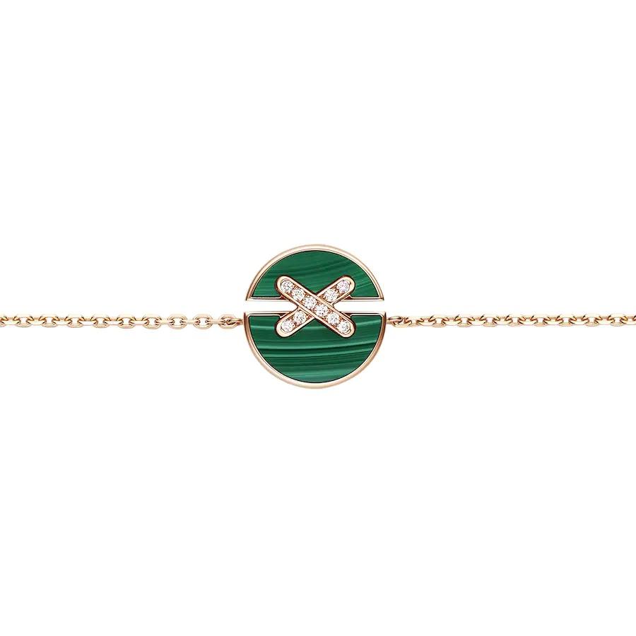 [⭐Corinne]JEUX DE BRACELET MALACHITE PINK GOLD DIAMONDS
