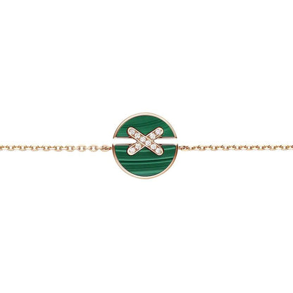 [⭐Corinne]JEUX DE BRACELET MALACHITE PINK GOLD DIAMONDS