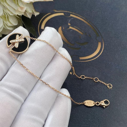 [⭐Corinne]JEUX DE BRACELET ONYX PINK GOLD DIAMOND