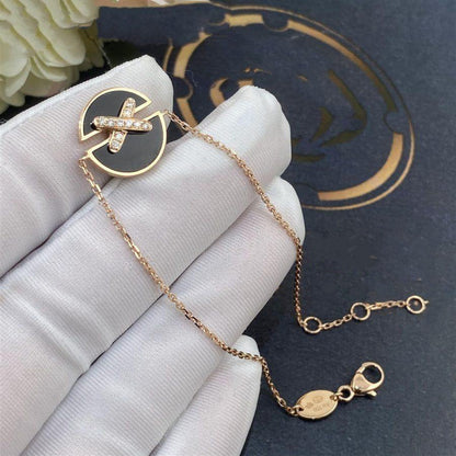 [⭐Corinne]JEUX DE BRACELET ONYX PINK GOLD DIAMOND