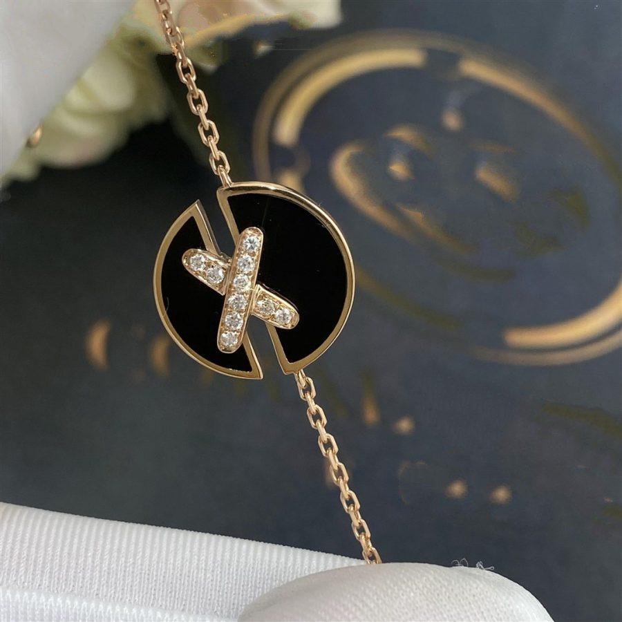 [⭐Corinne]JEUX DE BRACELET ONYX PINK GOLD DIAMOND