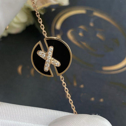 [⭐Corinne]JEUX DE BRACELET ONYX PINK GOLD DIAMOND