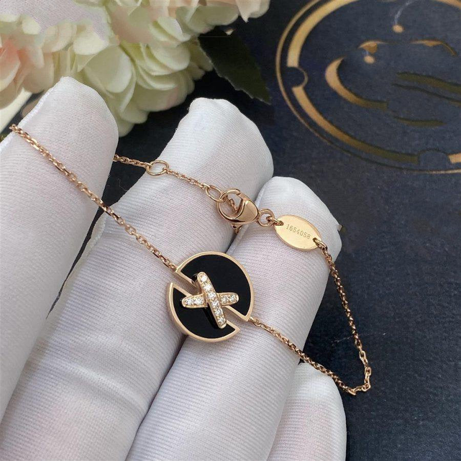 [⭐Corinne]JEUX DE BRACELET ONYX PINK GOLD DIAMOND