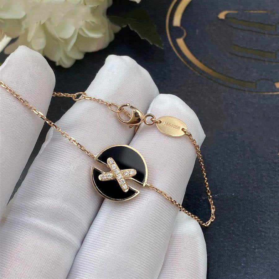 [⭐Corinne]JEUX DE BRACELET ONYX PINK GOLD DIAMOND