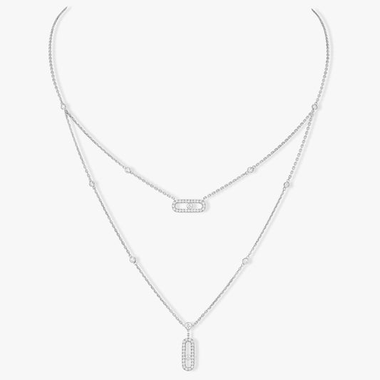 [⭐Corinne]MOVE 2 ROW DIAMOND NECKLACE
