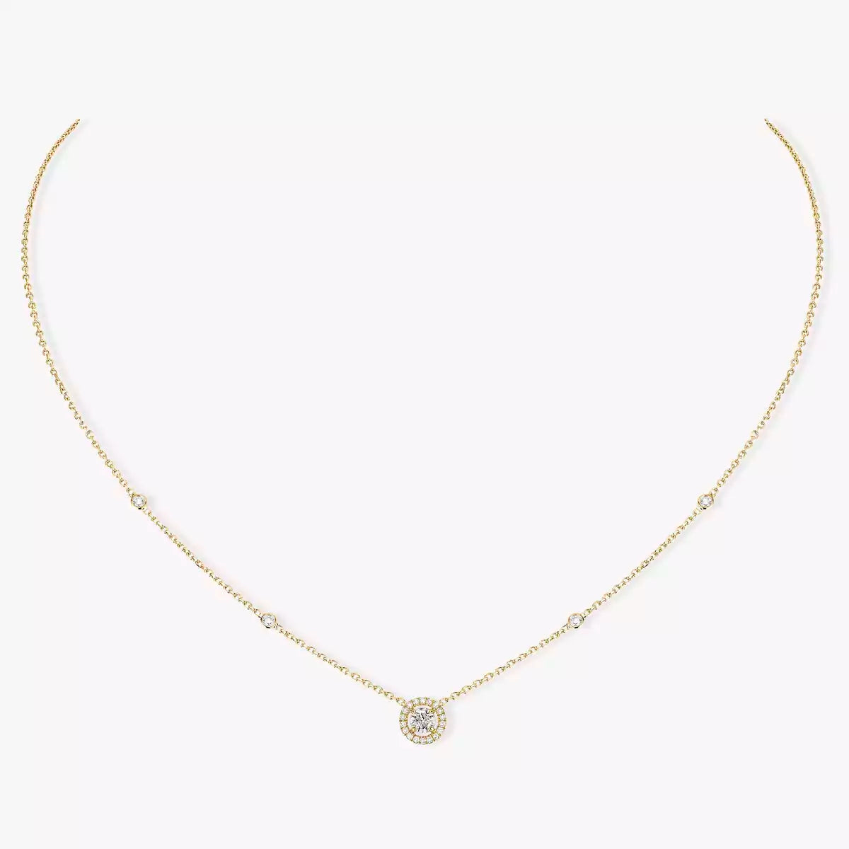[⭐Corinne]Diamond Necklace 0,20ct Brilliant Shape Joy