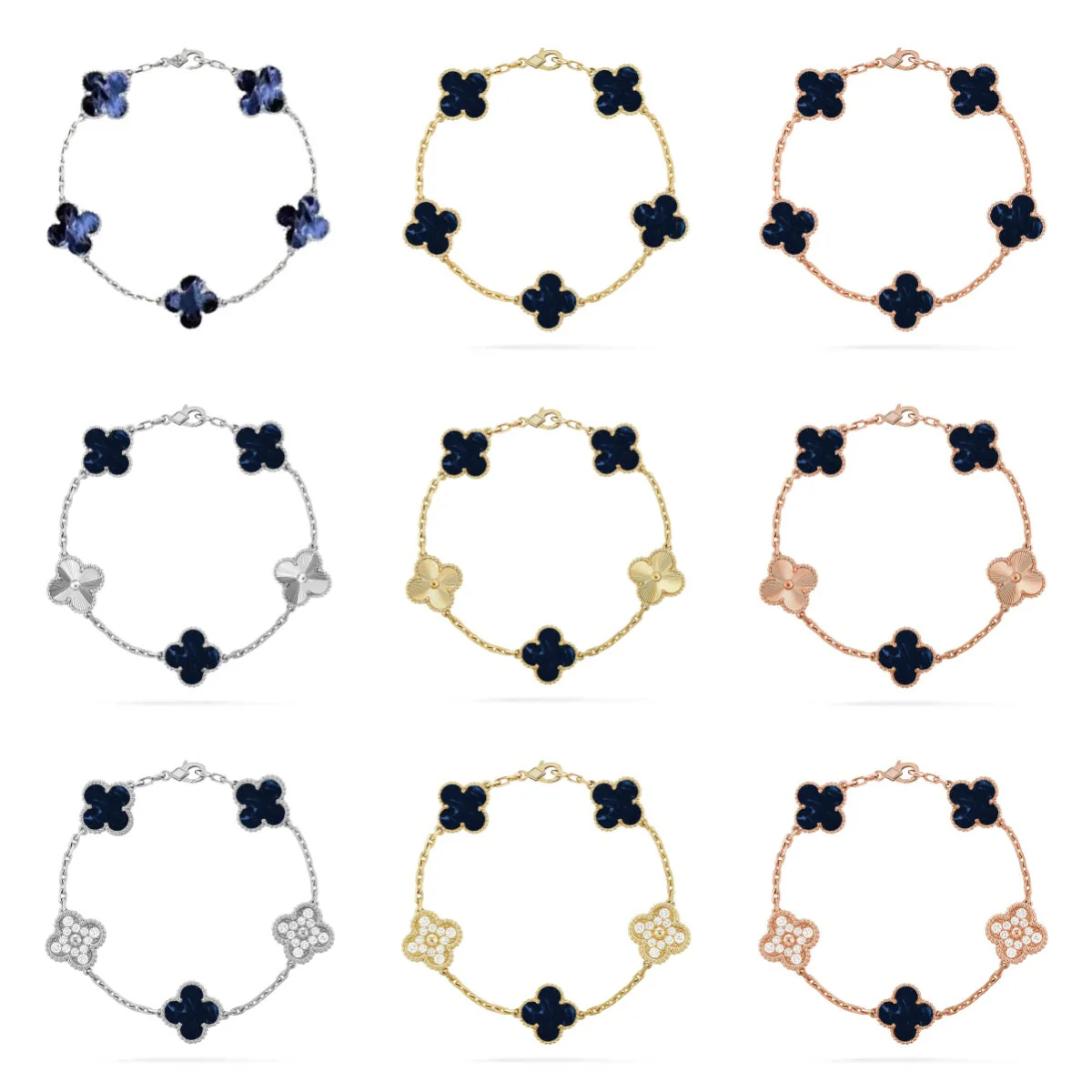 [⭐Corinne]CLOVER 5 MOTIF PIETERSITE BRACELET COLLECTION
