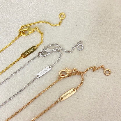 [⭐Corinne]NEW 15MM PURPLE SAND-GOLD FOUR-LEAF CLOVER NECKLACE