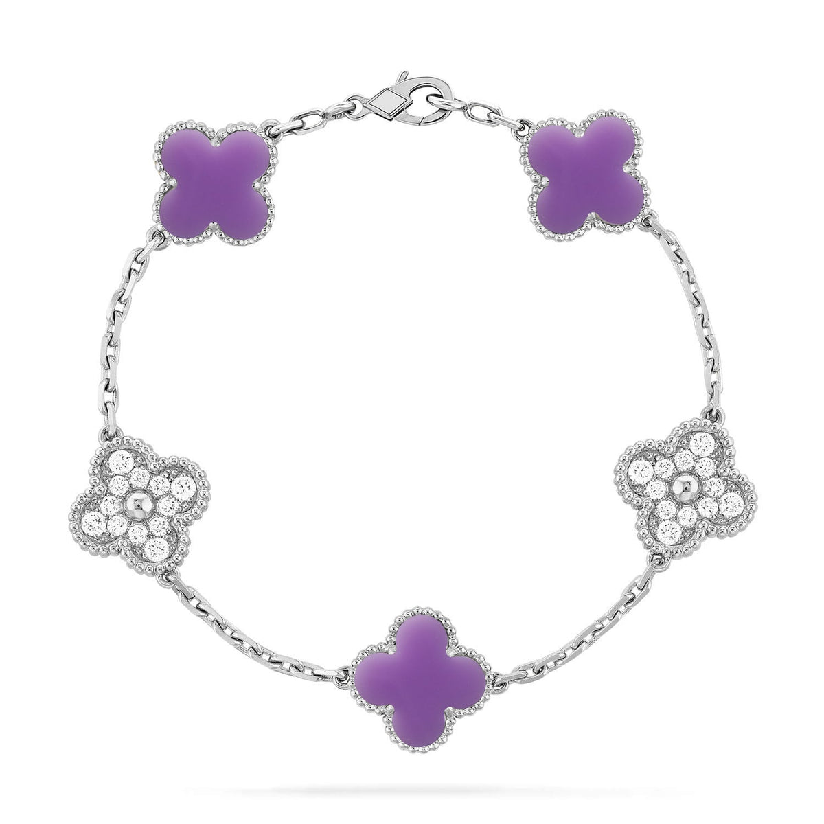 [⭐Corinne]CLOVER 5 MOTIF LIGHT PURPLE BRACELET COLLECTION