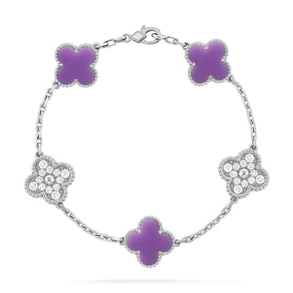 [⭐Corinne]CLOVER 5 MOTIF LIGHT PURPLE BRACELET COLLECTION