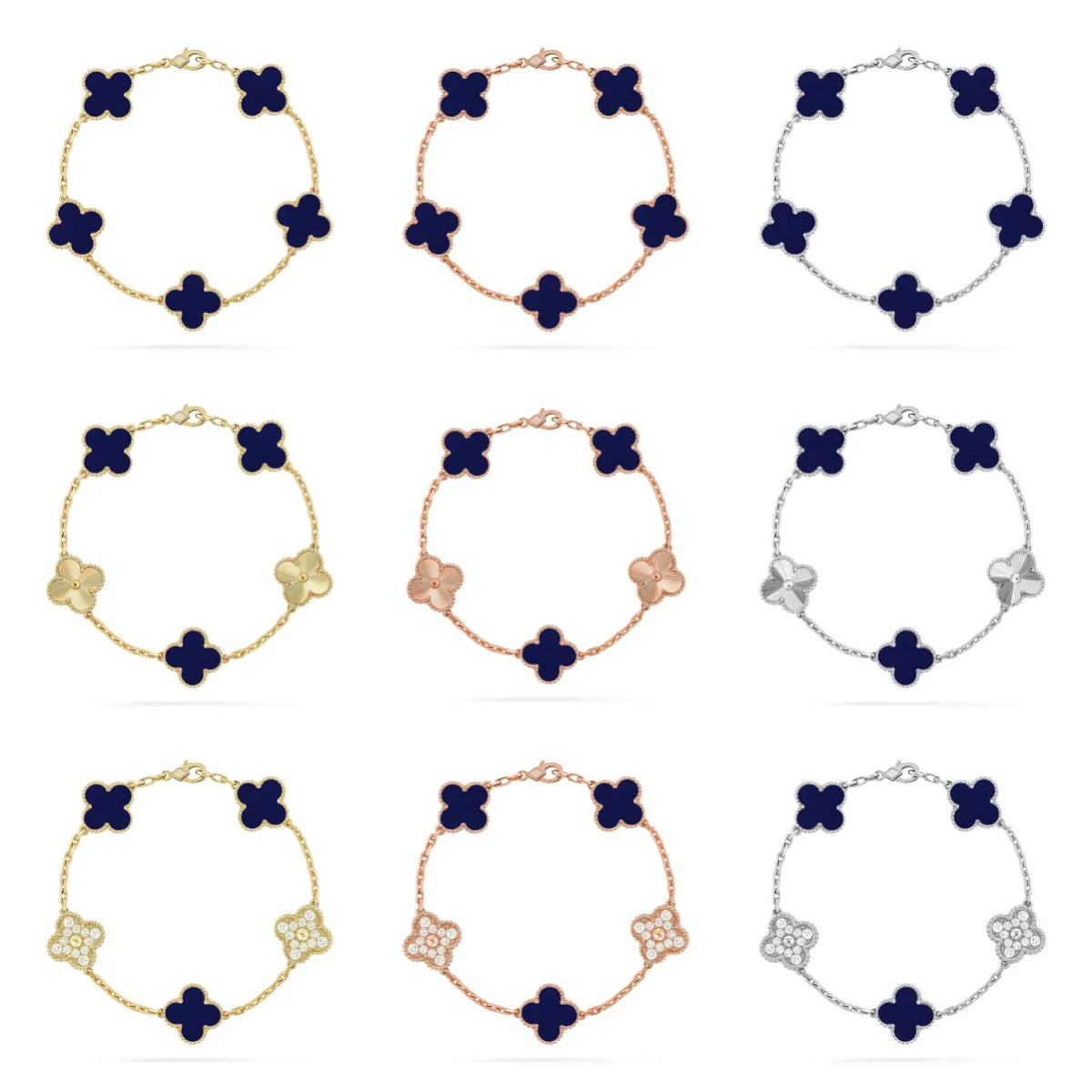 [⭐Corinne]CLOVER 5 MOTIF LAPIS LAZULI BRACELET COLLECTION