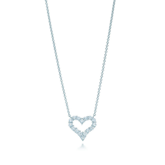 [Corinne]HEART-SHAPED DIAMOND NECKLACE