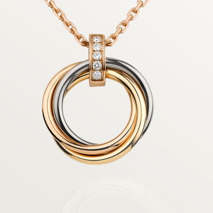 [⭐Corinne]TRINITY NECKLACE GOLD  DIAMONDS