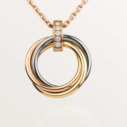 [⭐Corinne]TRINITY NECKLACE GOLD  DIAMONDS