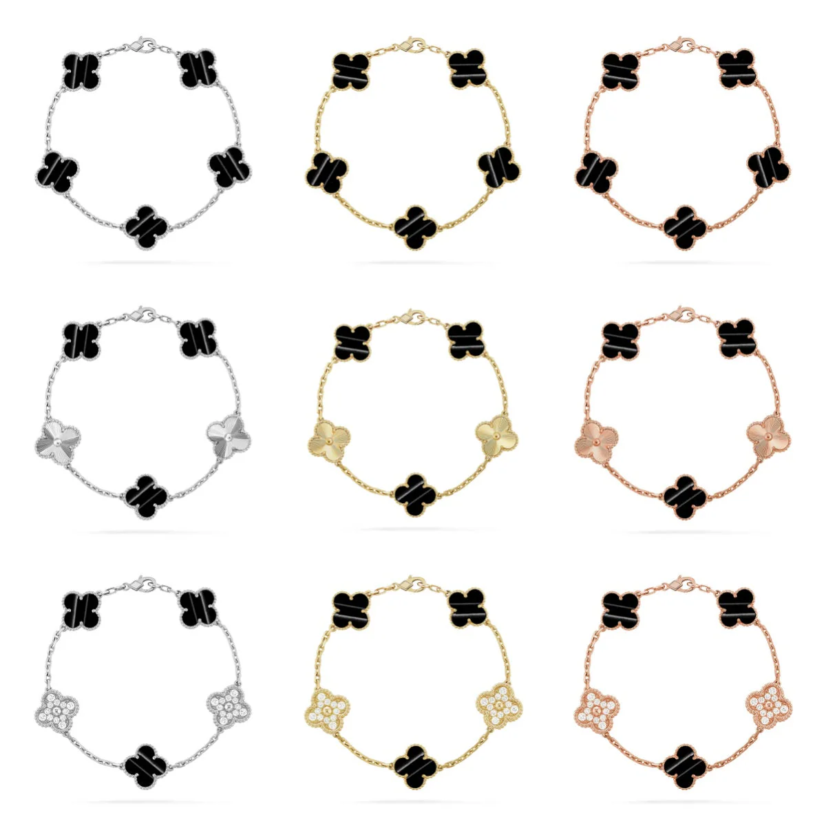 [⭐Corinne] CLOVER 5 MOTIF PULSAR STONE BRACELET COLLECTION