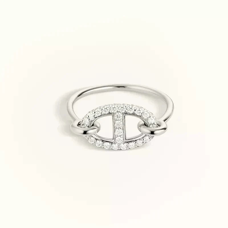 [⭐Corinne]RONDE SMALL SILVER DIAMOND RING