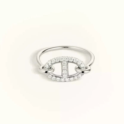 [⭐Corinne]RONDE SMALL SILVER DIAMOND RING