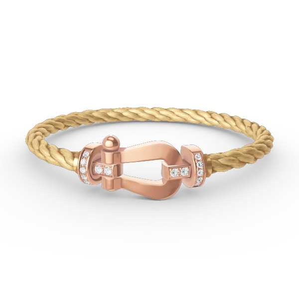 [⭐Corinne]FORCE LARGE HORSESHOE HALF DIAMOND BRACELET ROSE GOLD