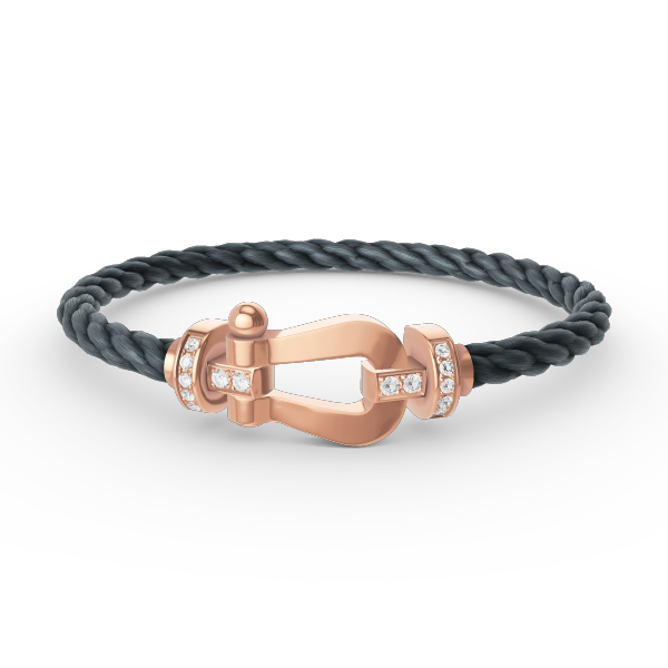 [⭐Corinne]FORCE LARGE HORSESHOE HALF DIAMOND BRACELET ROSE GOLD