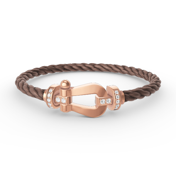 [⭐Corinne]FORCE LARGE HORSESHOE HALF DIAMOND BRACELET ROSE GOLD