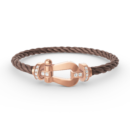 [⭐Corinne]FORCE LARGE HORSESHOE HALF DIAMOND BRACELET ROSE GOLD