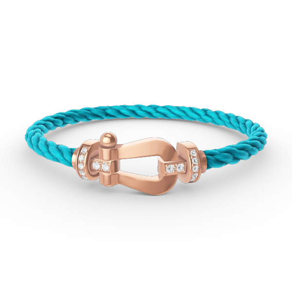 [⭐Corinne]FORCE LARGE HORSESHOE HALF DIAMOND BRACELET ROSE GOLD