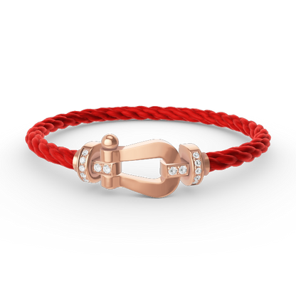 [⭐Corinne]FORCE LARGE HORSESHOE HALF DIAMOND BRACELET ROSE GOLD