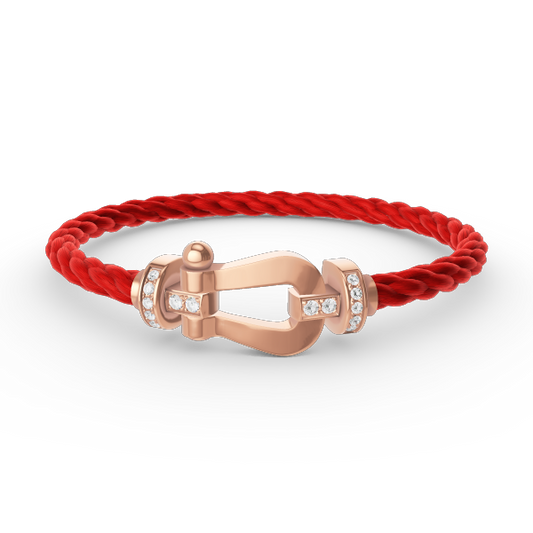 [⭐Corinne]FORCE LARGE HORSESHOE HALF DIAMOND BRACELET ROSE GOLD