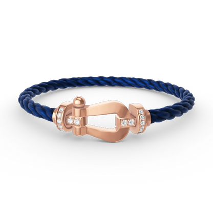 [⭐Corinne]FORCE LARGE HORSESHOE HALF DIAMOND BRACELET ROSE GOLD