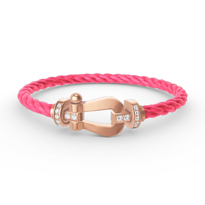 [⭐Corinne]FORCE LARGE HORSESHOE HALF DIAMOND BRACELET ROSE GOLD