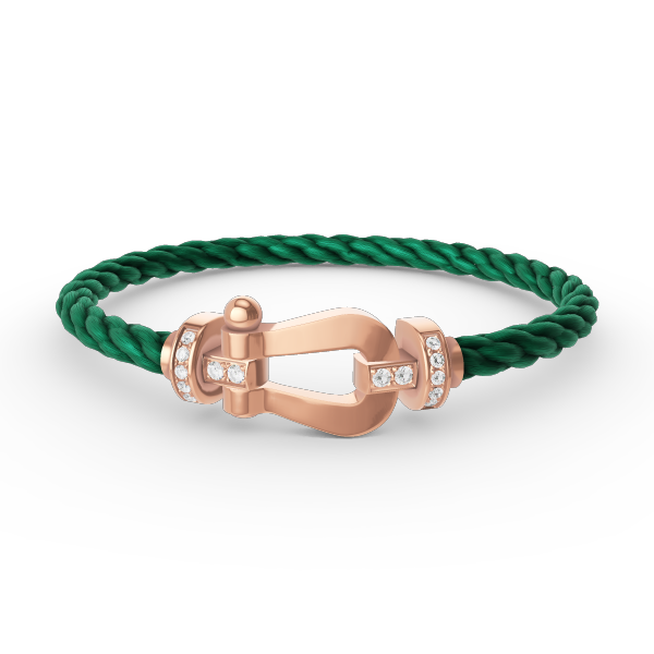 [⭐Corinne]FORCE LARGE HORSESHOE HALF DIAMOND BRACELET ROSE GOLD