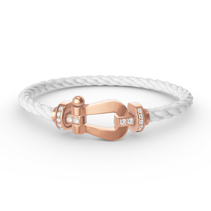 [⭐Corinne]FORCE LARGE HORSESHOE HALF DIAMOND BRACELET ROSE GOLD