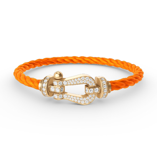 [⭐Corinne]FORCE LARGE HORSESHOE FULL DIAMOND BRACELET GOLD