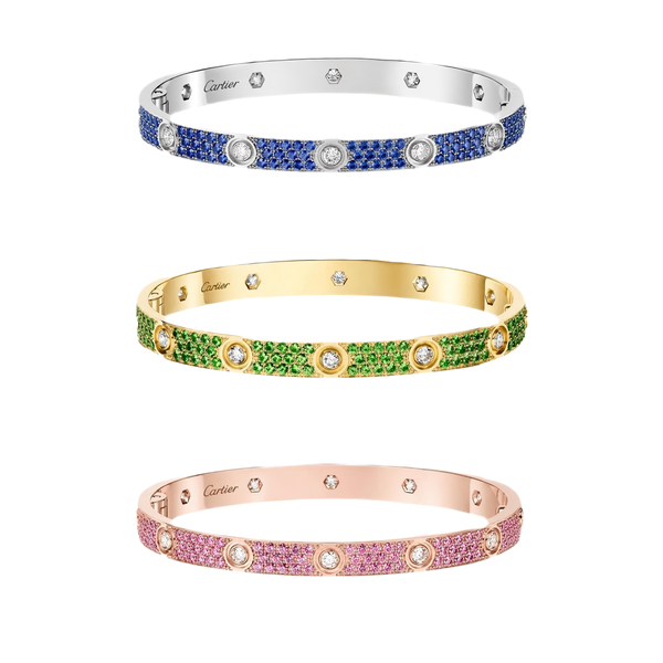 [⭐Corinne]2026 PAVE GEMSTONE LOVE BRACELET 6.1MM 10 DIAMONDS
