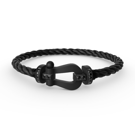 [⭐Corinne]FORCE LARGE SERIES HORSESHOE BLACK SAMURAI BRACELET